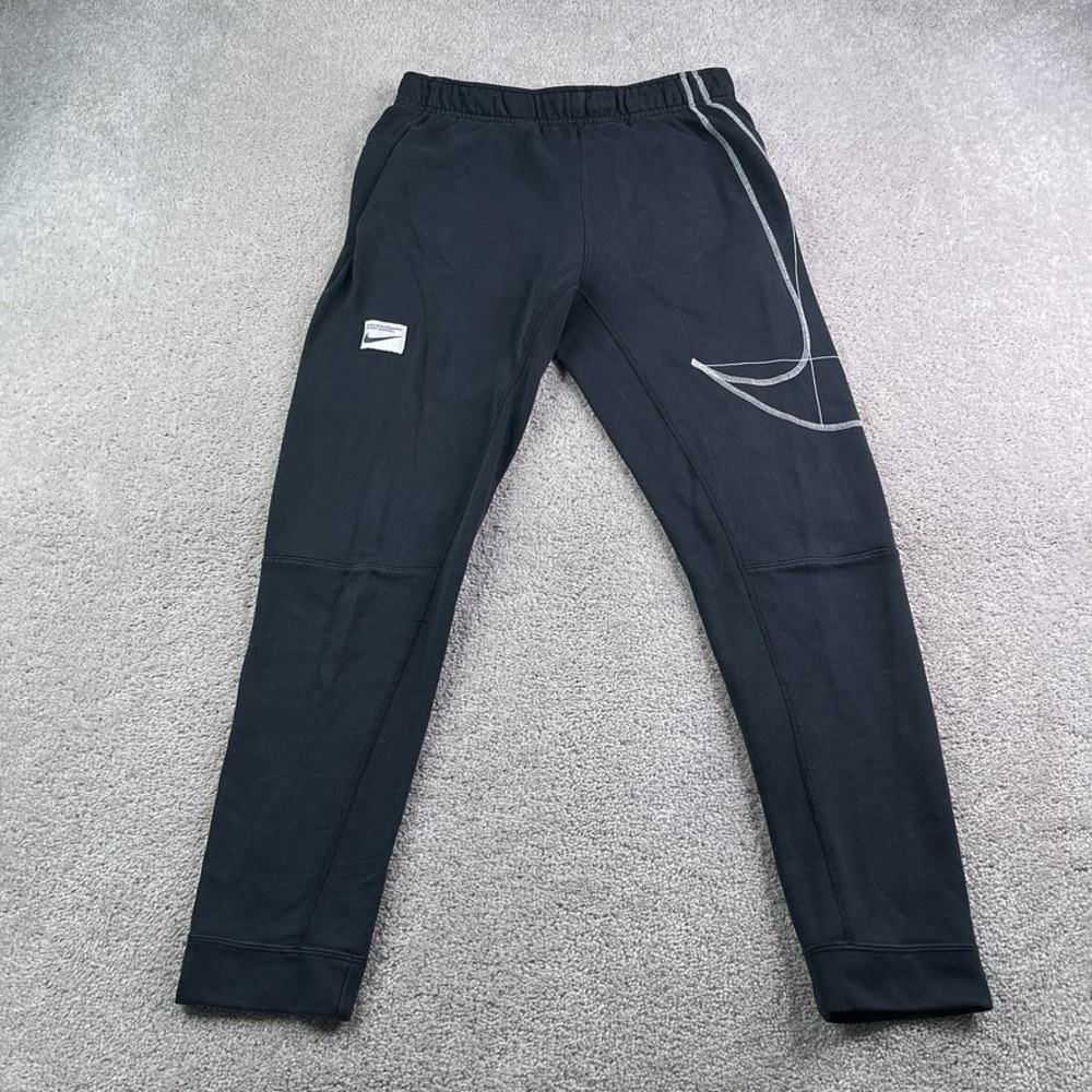 Nike Joggers Mens Small Black Dri Fit Fleece Tapered Running Activewear Training